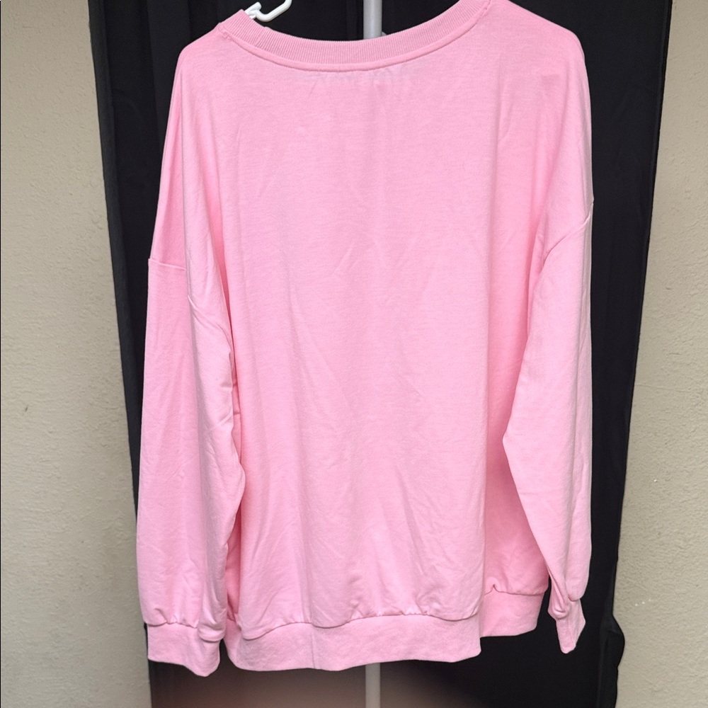 Pink Graphic Sweatshirt 2x NWOT PTP 28 - Picture 4 of 5